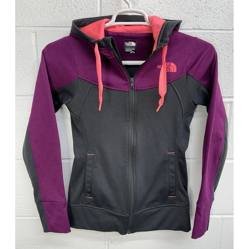The North Face Suprema Hoodie Gray Purple Full Zip / Women's XS